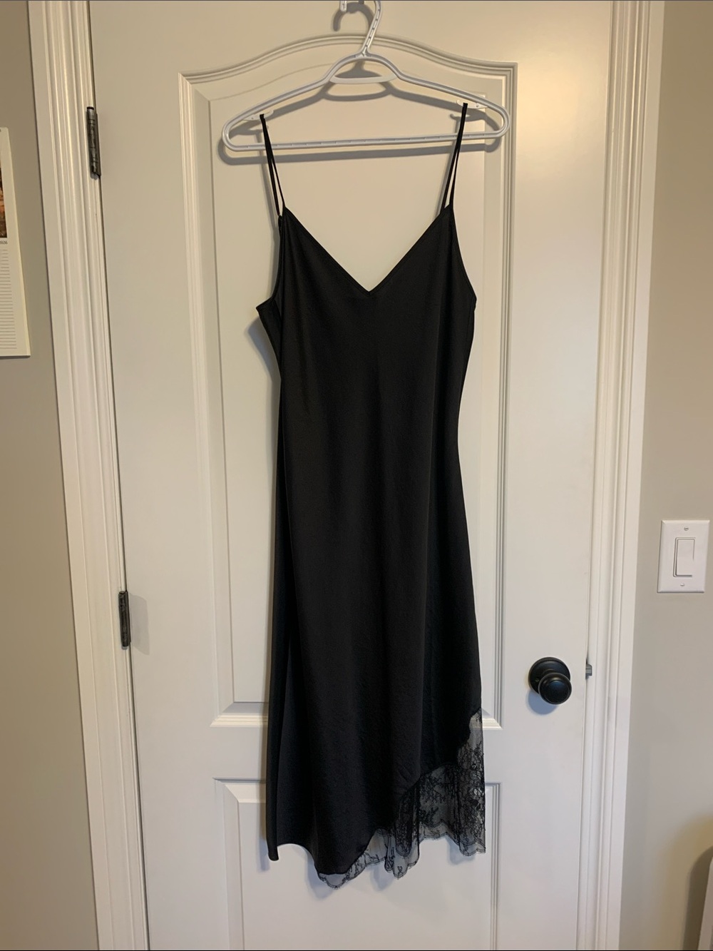 Aritzia black Sonnet slip dress with Lace Hem